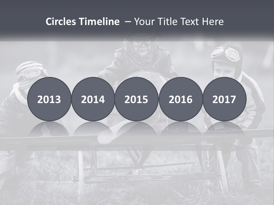 A Group Of Children Sitting On Top Of A Wooden Bench PowerPoint Template