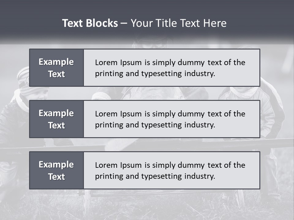 A Group Of Children Sitting On Top Of A Wooden Bench PowerPoint Template