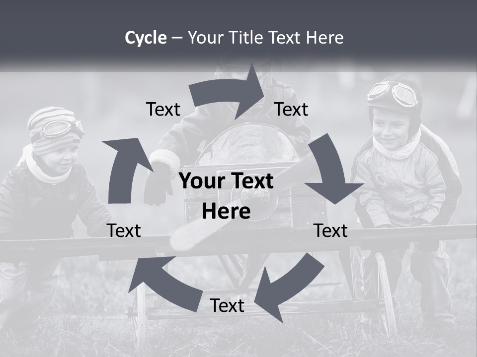 A Group Of Children Sitting On Top Of A Wooden Bench PowerPoint Template