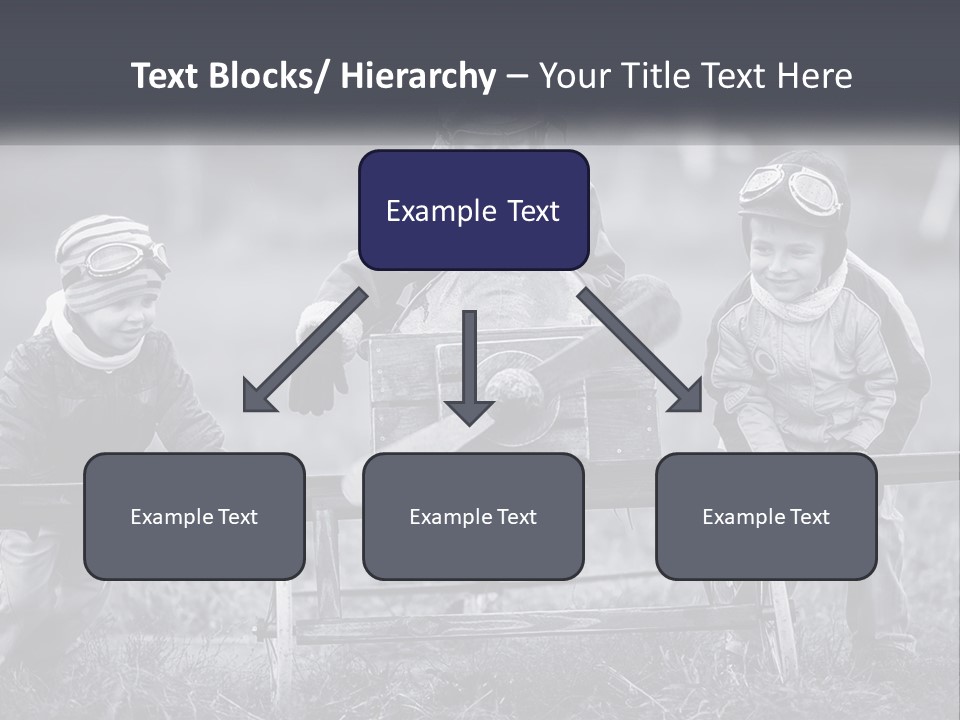 A Group Of Children Sitting On Top Of A Wooden Bench PowerPoint Template