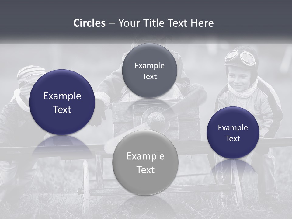 A Group Of Children Sitting On Top Of A Wooden Bench PowerPoint Template