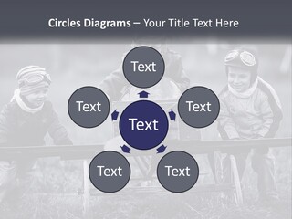 A Group Of Children Sitting On Top Of A Wooden Bench PowerPoint Template