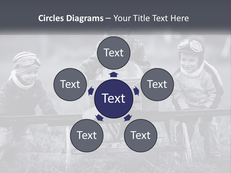 A Group Of Children Sitting On Top Of A Wooden Bench PowerPoint Template