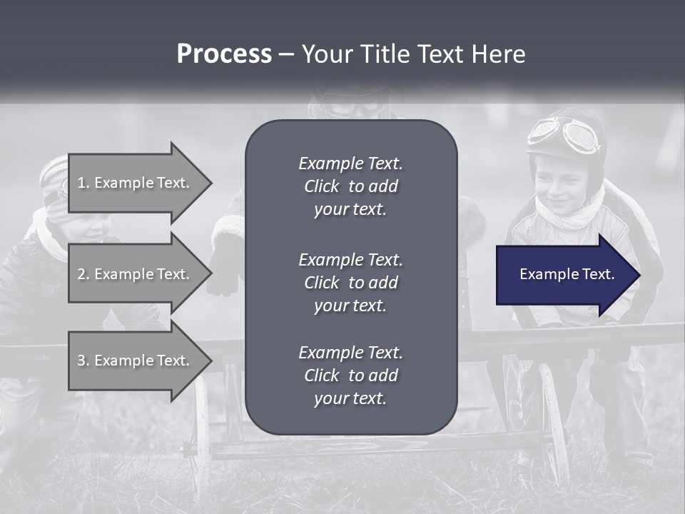 A Group Of Children Sitting On Top Of A Wooden Bench PowerPoint Template