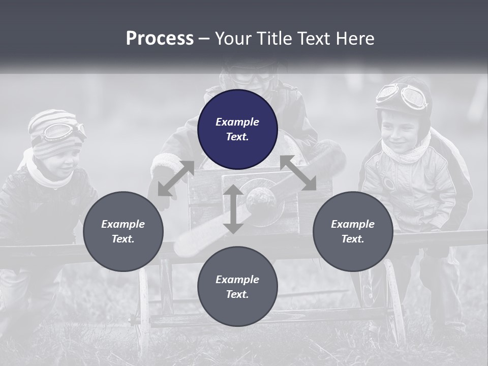 A Group Of Children Sitting On Top Of A Wooden Bench PowerPoint Template