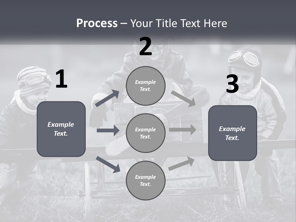 A Group Of Children Sitting On Top Of A Wooden Bench PowerPoint Template