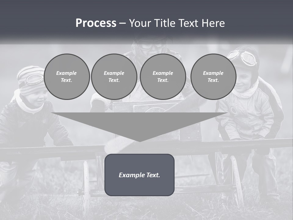 A Group Of Children Sitting On Top Of A Wooden Bench PowerPoint Template