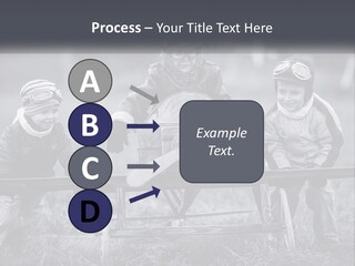 A Group Of Children Sitting On Top Of A Wooden Bench PowerPoint Template