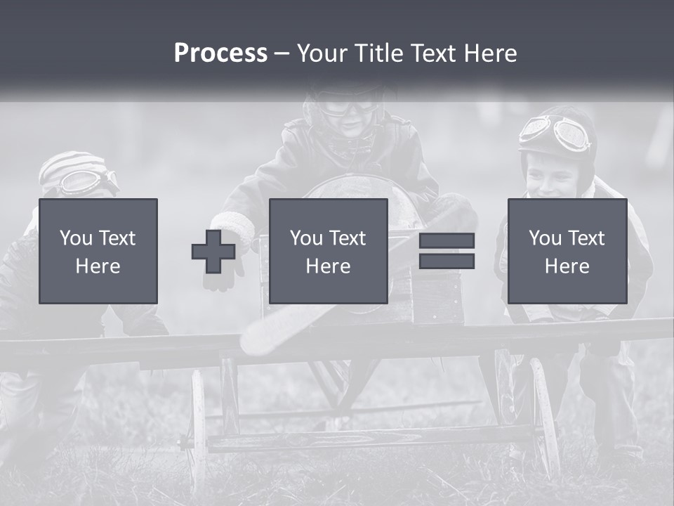 A Group Of Children Sitting On Top Of A Wooden Bench PowerPoint Template