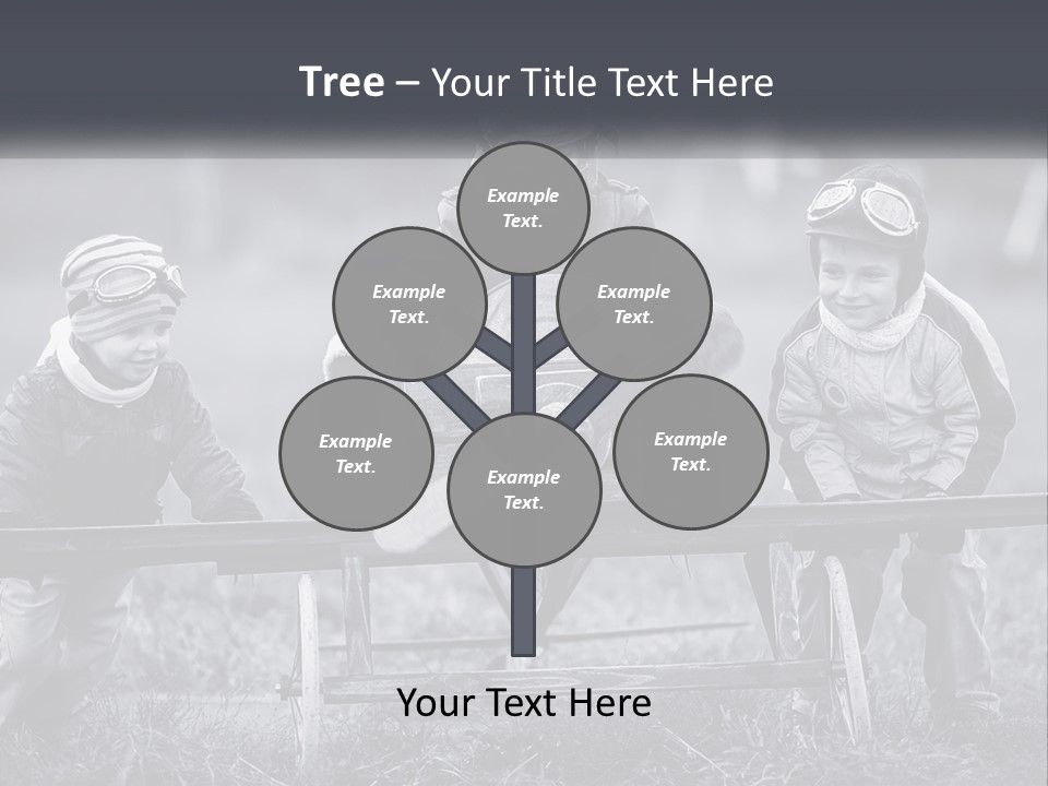 A Group Of Children Sitting On Top Of A Wooden Bench PowerPoint Template