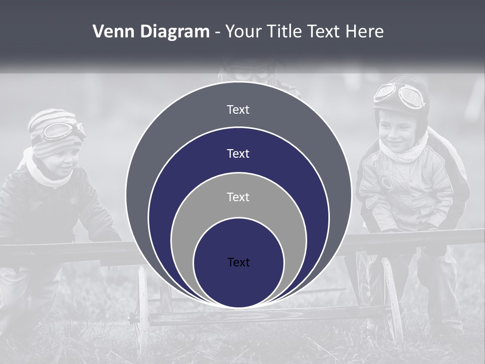 A Group Of Children Sitting On Top Of A Wooden Bench PowerPoint Template