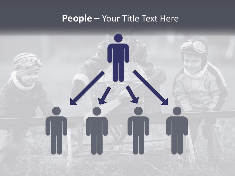 A Group Of Children Sitting On Top Of A Wooden Bench PowerPoint Template