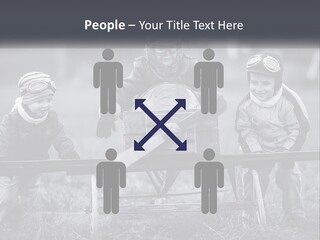 A Group Of Children Sitting On Top Of A Wooden Bench PowerPoint Template