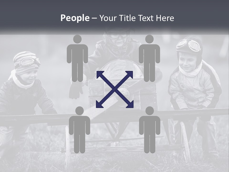 A Group Of Children Sitting On Top Of A Wooden Bench PowerPoint Template