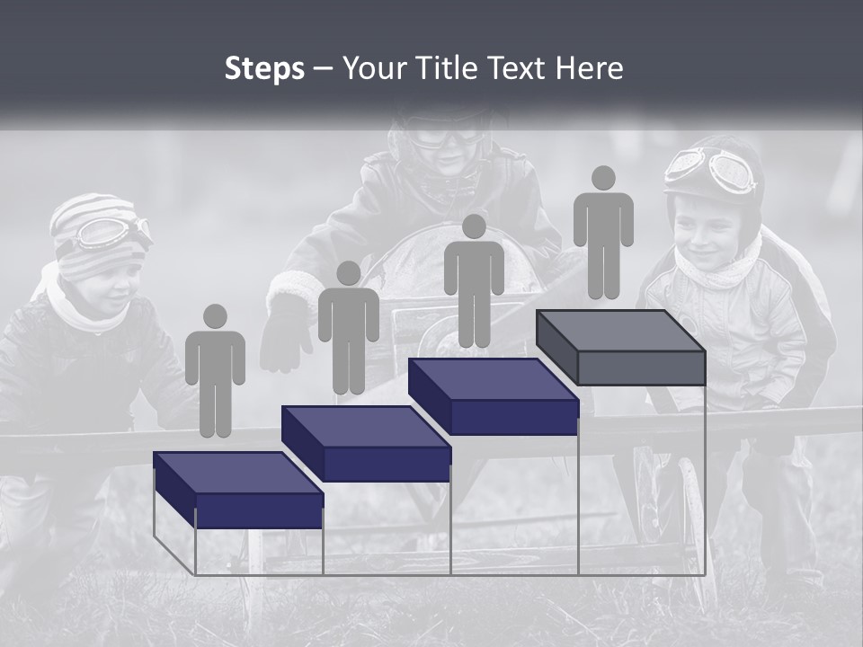 A Group Of Children Sitting On Top Of A Wooden Bench PowerPoint Template