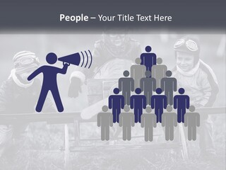 A Group Of Children Sitting On Top Of A Wooden Bench PowerPoint Template