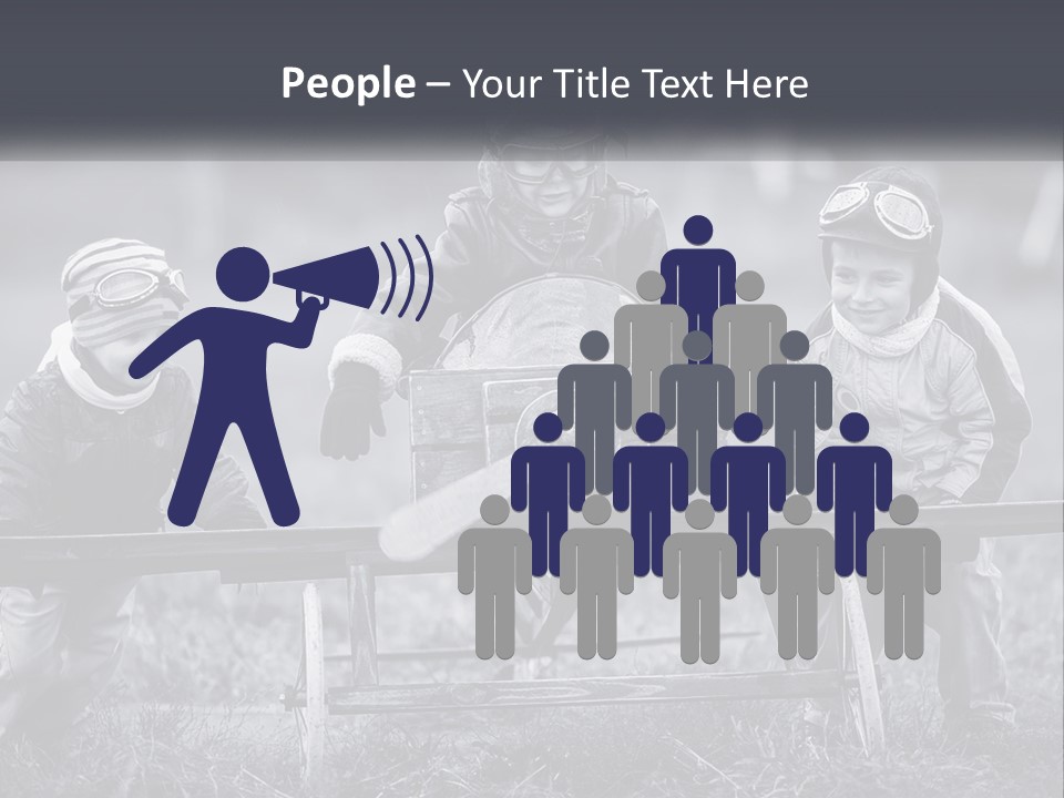 A Group Of Children Sitting On Top Of A Wooden Bench PowerPoint Template