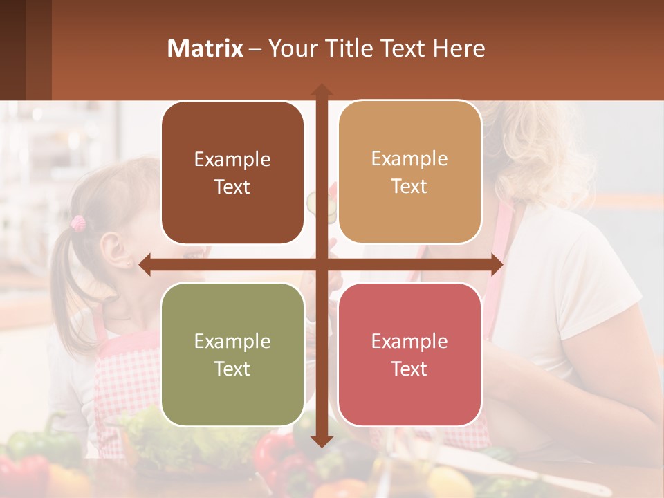 A Woman And A Little Girl Eating Vegetables PowerPoint Template