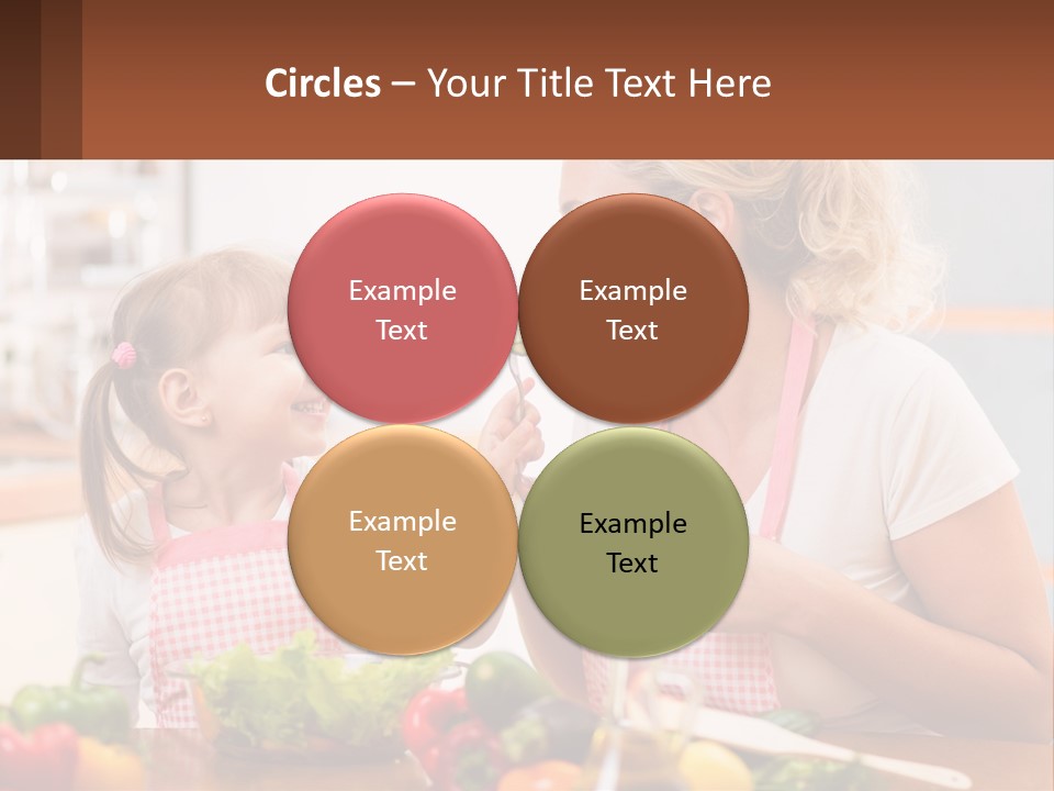 A Woman And A Little Girl Eating Vegetables PowerPoint Template