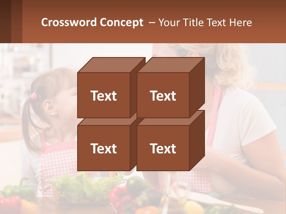 A Woman And A Little Girl Eating Vegetables PowerPoint Template