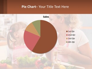 A Woman And A Little Girl Eating Vegetables PowerPoint Template