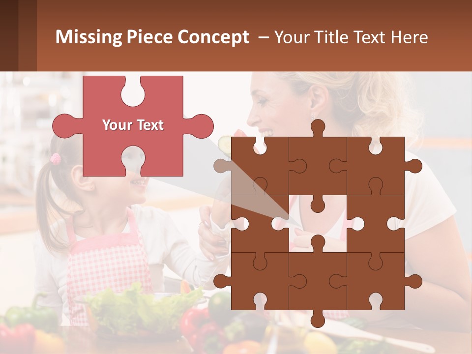 A Woman And A Little Girl Eating Vegetables PowerPoint Template