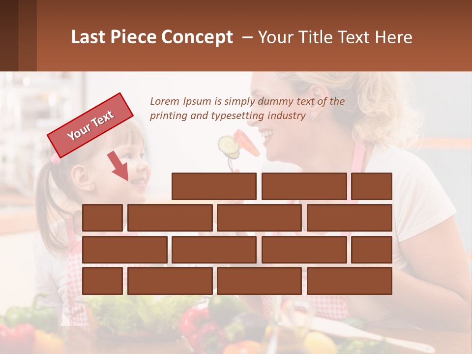 A Woman And A Little Girl Eating Vegetables PowerPoint Template