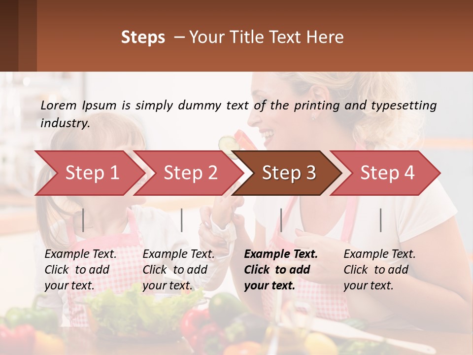 A Woman And A Little Girl Eating Vegetables PowerPoint Template