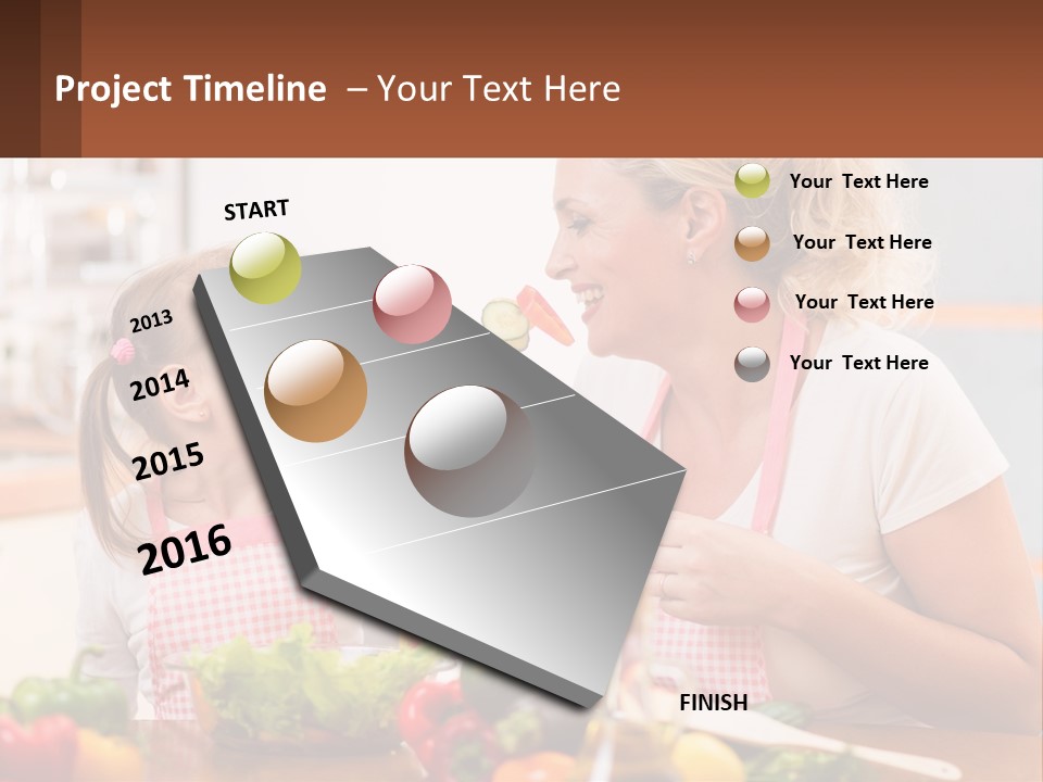 A Woman And A Little Girl Eating Vegetables PowerPoint Template