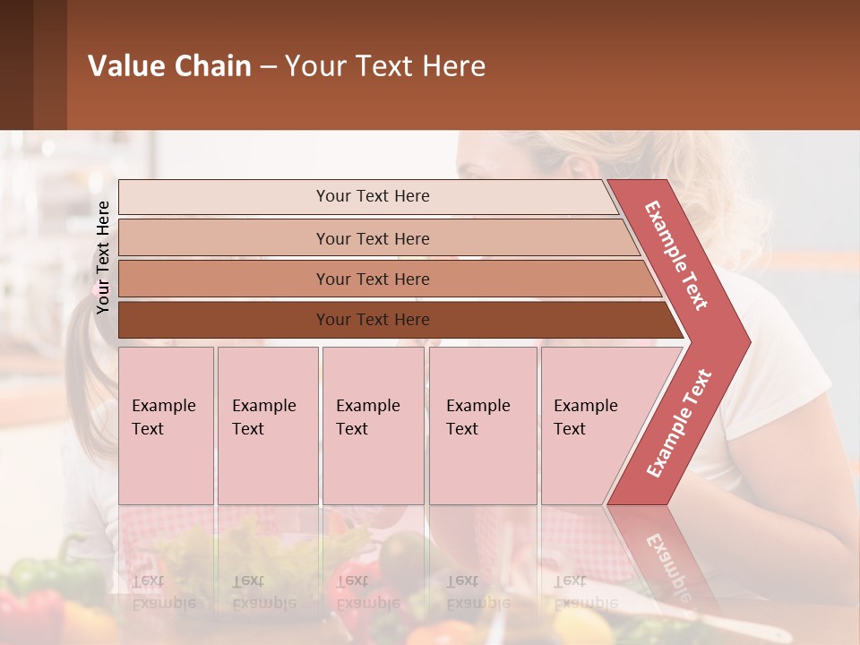 A Woman And A Little Girl Eating Vegetables PowerPoint Template