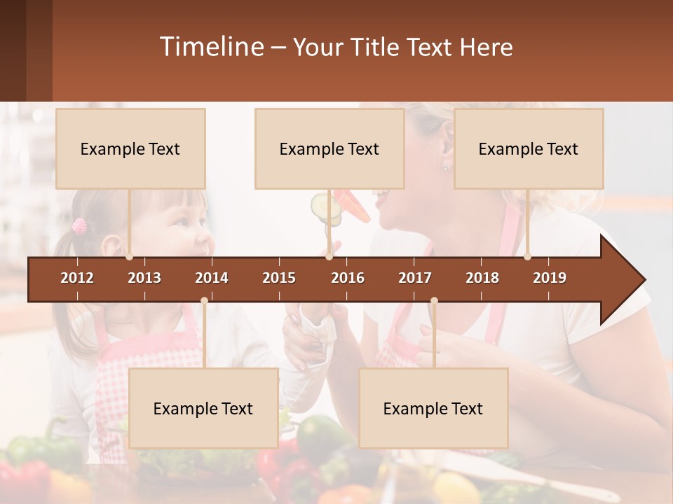 A Woman And A Little Girl Eating Vegetables PowerPoint Template