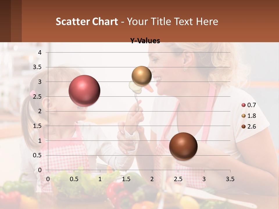 A Woman And A Little Girl Eating Vegetables PowerPoint Template