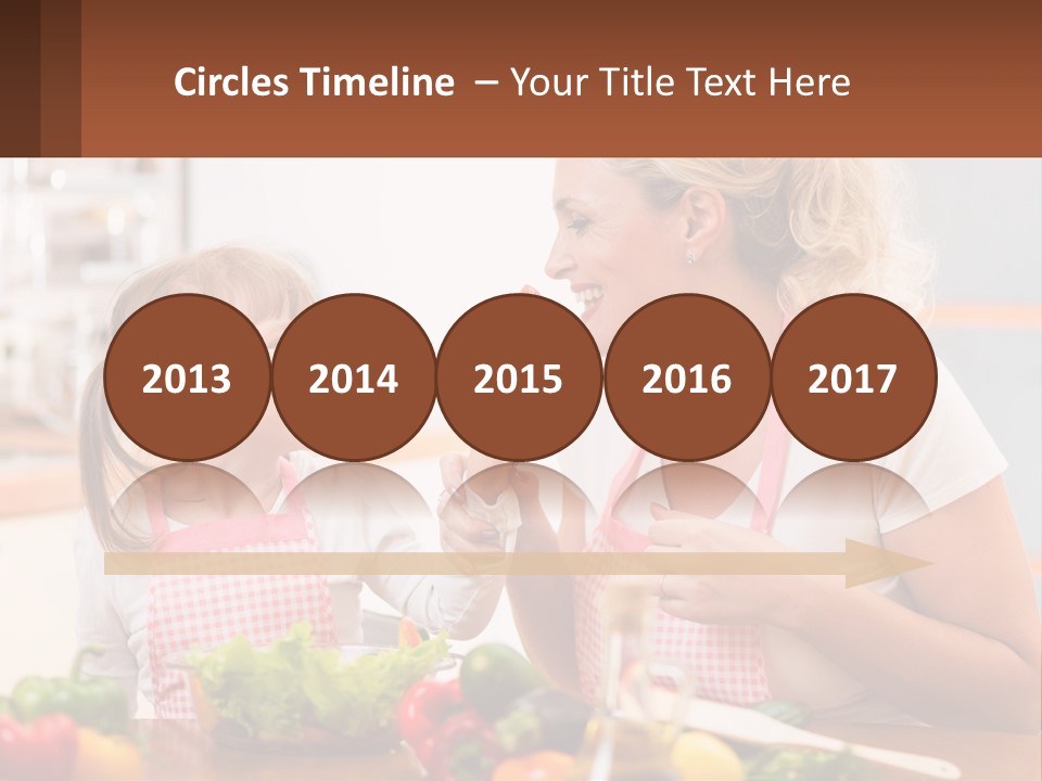 A Woman And A Little Girl Eating Vegetables PowerPoint Template