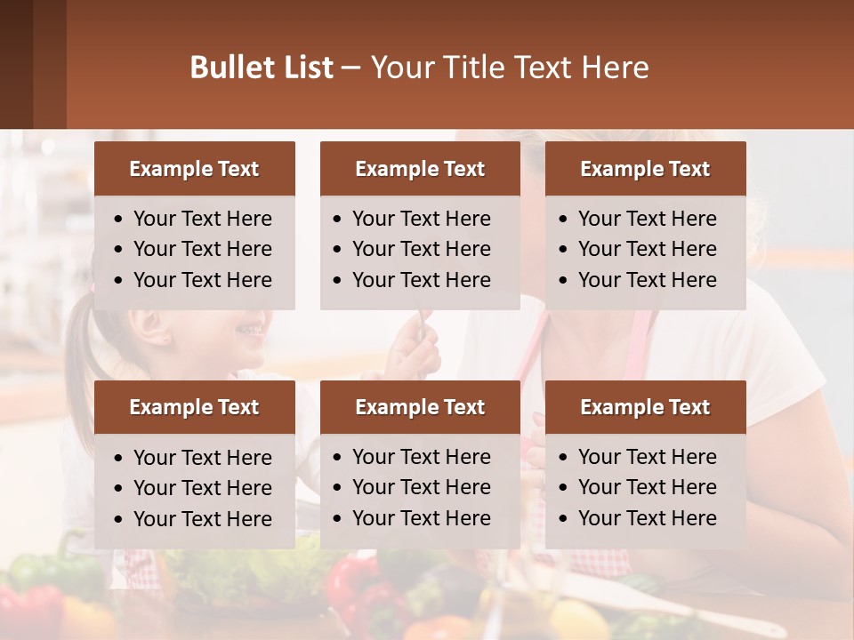 A Woman And A Little Girl Eating Vegetables PowerPoint Template