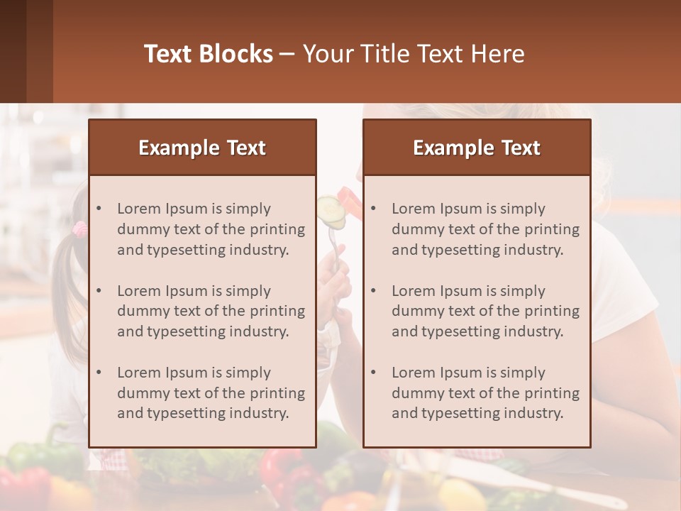 A Woman And A Little Girl Eating Vegetables PowerPoint Template