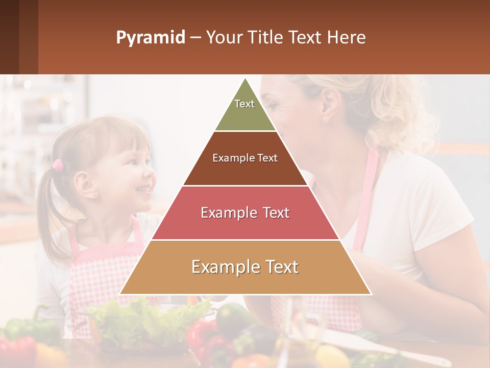 A Woman And A Little Girl Eating Vegetables PowerPoint Template