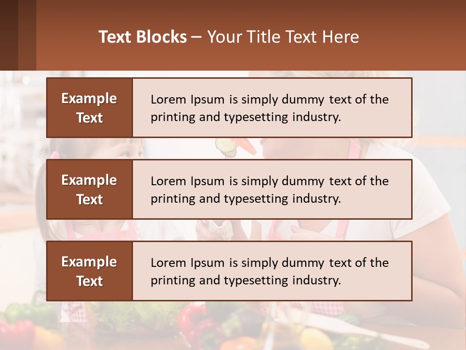A Woman And A Little Girl Eating Vegetables PowerPoint Template