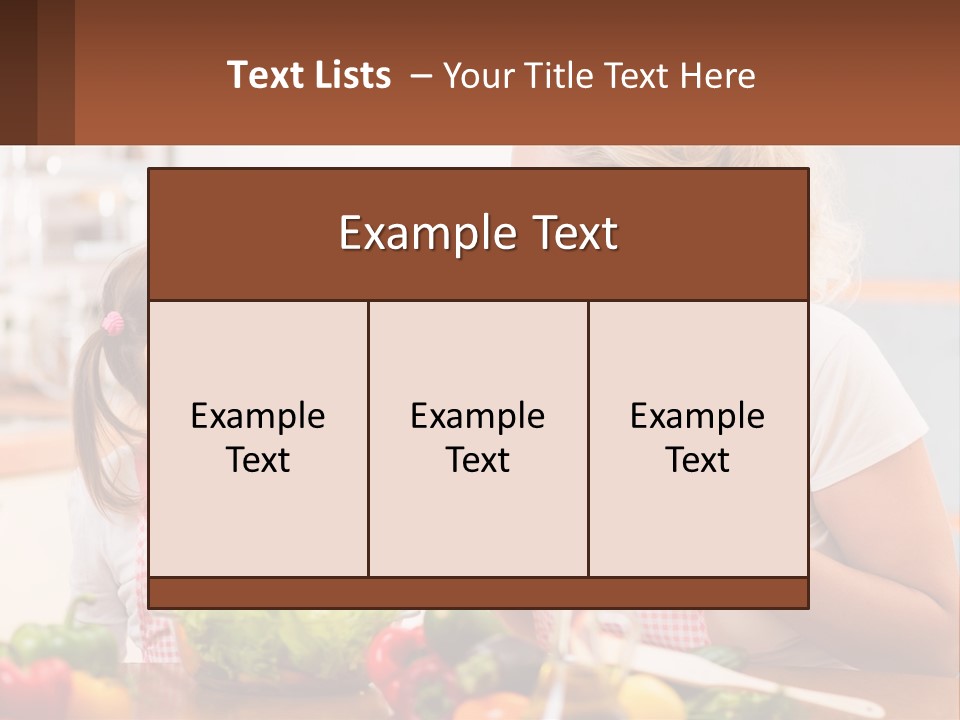 A Woman And A Little Girl Eating Vegetables PowerPoint Template