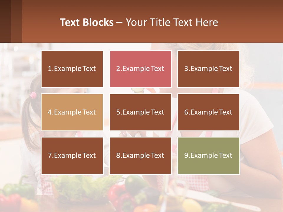 A Woman And A Little Girl Eating Vegetables PowerPoint Template