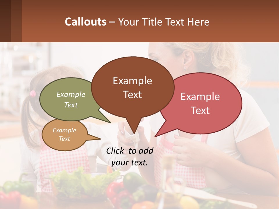 A Woman And A Little Girl Eating Vegetables PowerPoint Template