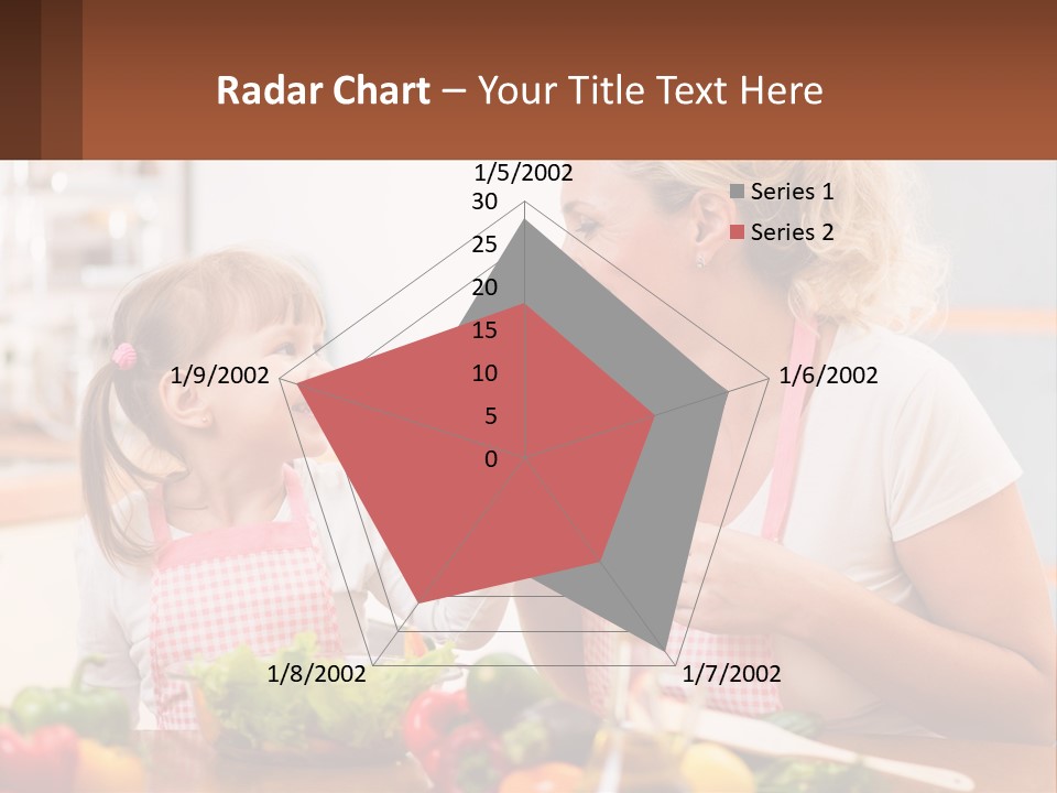 A Woman And A Little Girl Eating Vegetables PowerPoint Template