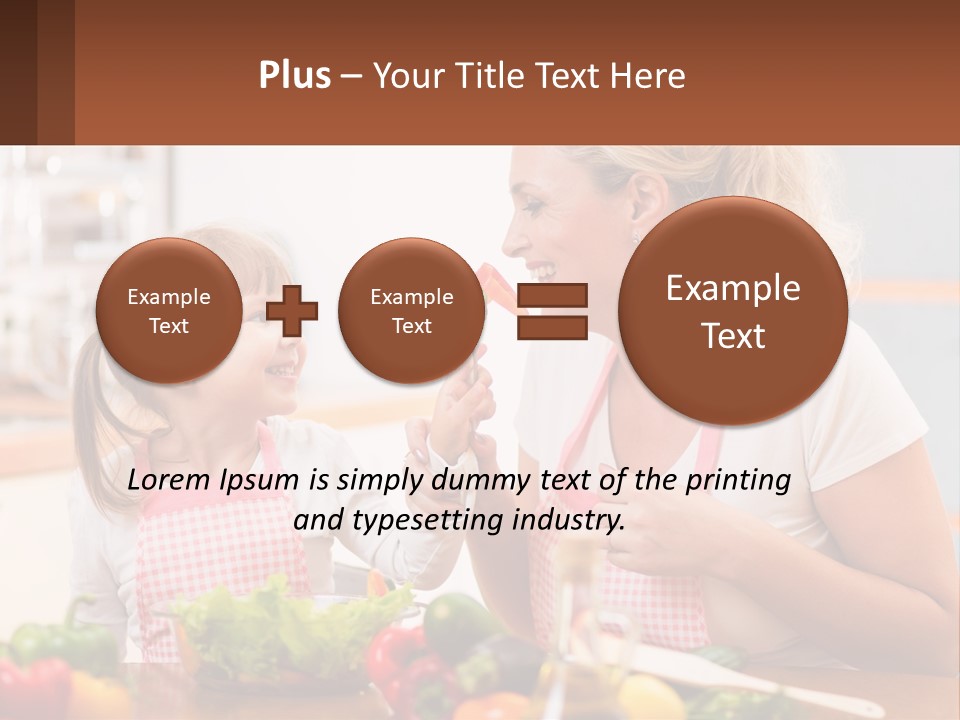 A Woman And A Little Girl Eating Vegetables PowerPoint Template