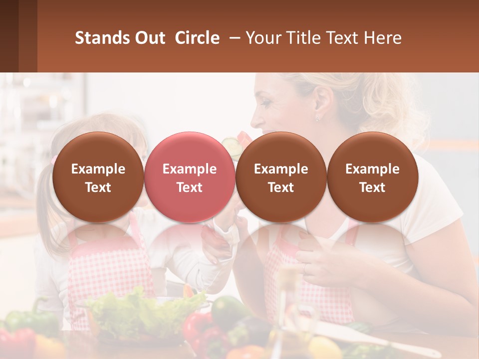 A Woman And A Little Girl Eating Vegetables PowerPoint Template