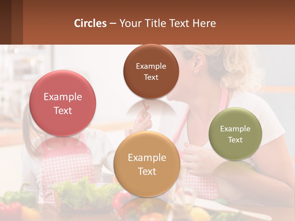 A Woman And A Little Girl Eating Vegetables PowerPoint Template