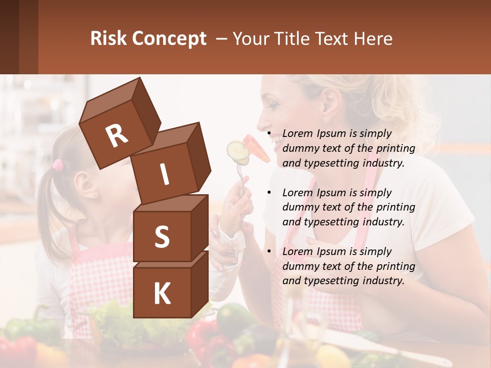 A Woman And A Little Girl Eating Vegetables PowerPoint Template