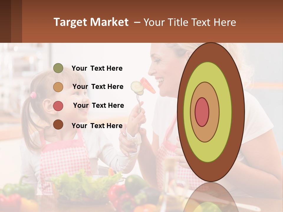 A Woman And A Little Girl Eating Vegetables PowerPoint Template