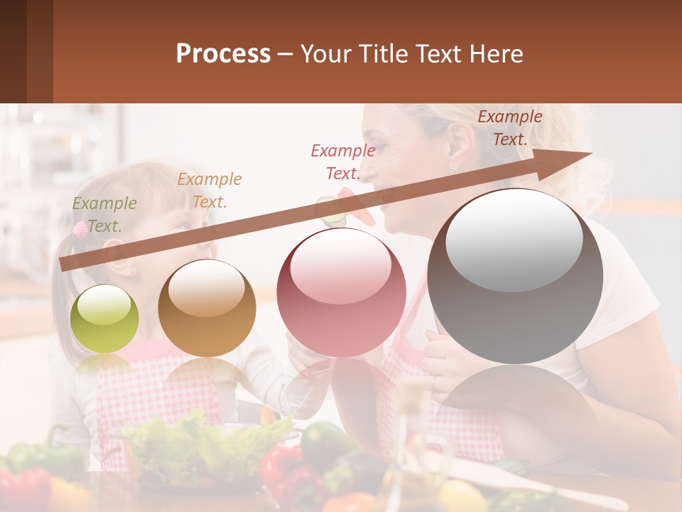 A Woman And A Little Girl Eating Vegetables PowerPoint Template