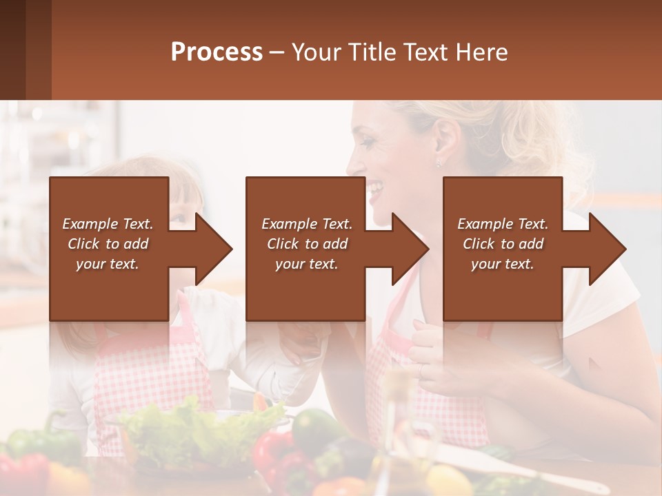 A Woman And A Little Girl Eating Vegetables PowerPoint Template