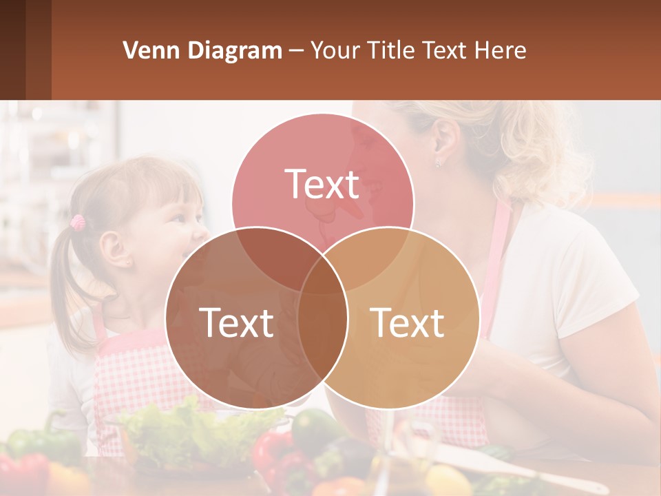 A Woman And A Little Girl Eating Vegetables PowerPoint Template