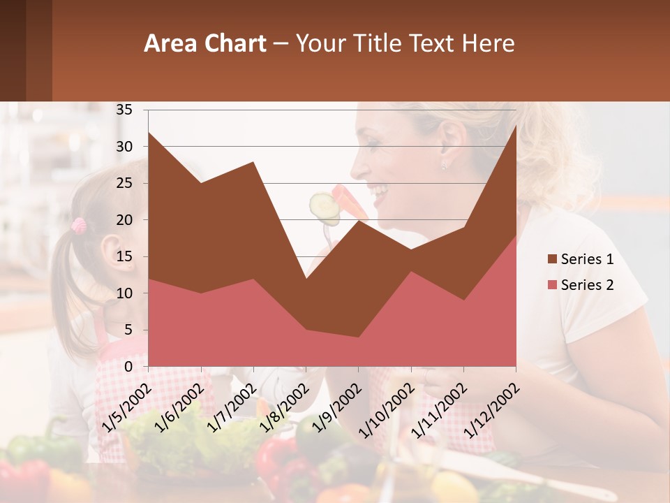 A Woman And A Little Girl Eating Vegetables PowerPoint Template